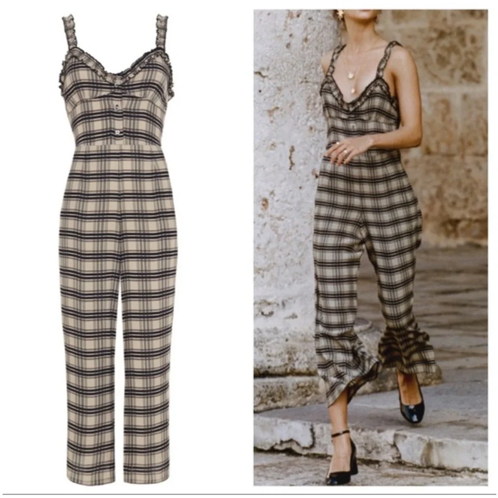 Faithfull the Brand Cancun Plaid Jumpsuit XS